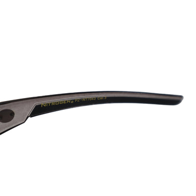 NITROGEN CLEAR Transparent Acrylic Flat Nose Sunglasses w/BLACK Polarized Lens