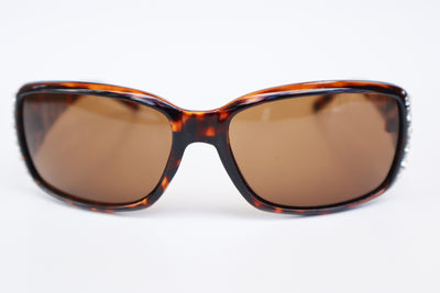 VG Women's Rhinestone Sunglasses Animal Print Frame W Brown Lens
