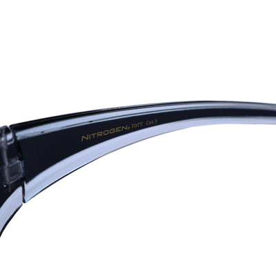 NITROGEN Transparent Acrylic Frame w/ Black Sunglasses w/ BLUE Polarized Lens