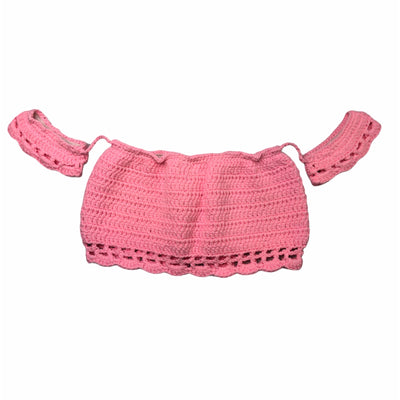 Nikita Naomi Pink Off the Shoulder Crochet Crop Top