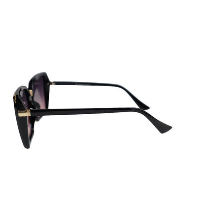 VG Designer Luxury Collection Full BLACK Square Frames w/ PURPLE Lens Sunglasses