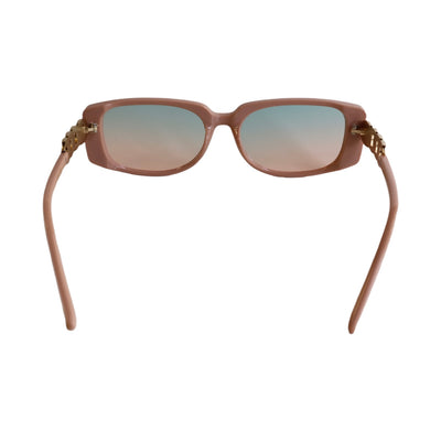 Woman's VG Designer Luxury Chain Design ROSE GOLD Rectangle Frames BLACK lens