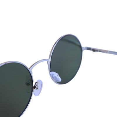EyeDentification Circular All Metal Frame Sunglasses w/ Reflective YELLOW Lens