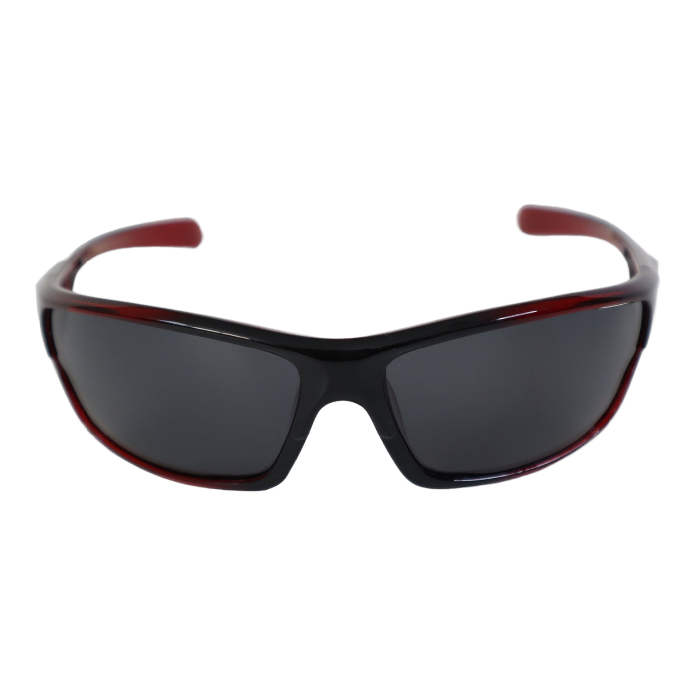 NITROGEN RED Transparent Acrylic Peak Nose Sunglasses w/BLACK Polarized Lens