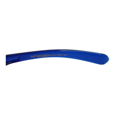 NITROGEN BLUE Transparent Acrylic Peak Nose Sunglasses w/BLACK Polarized Lens