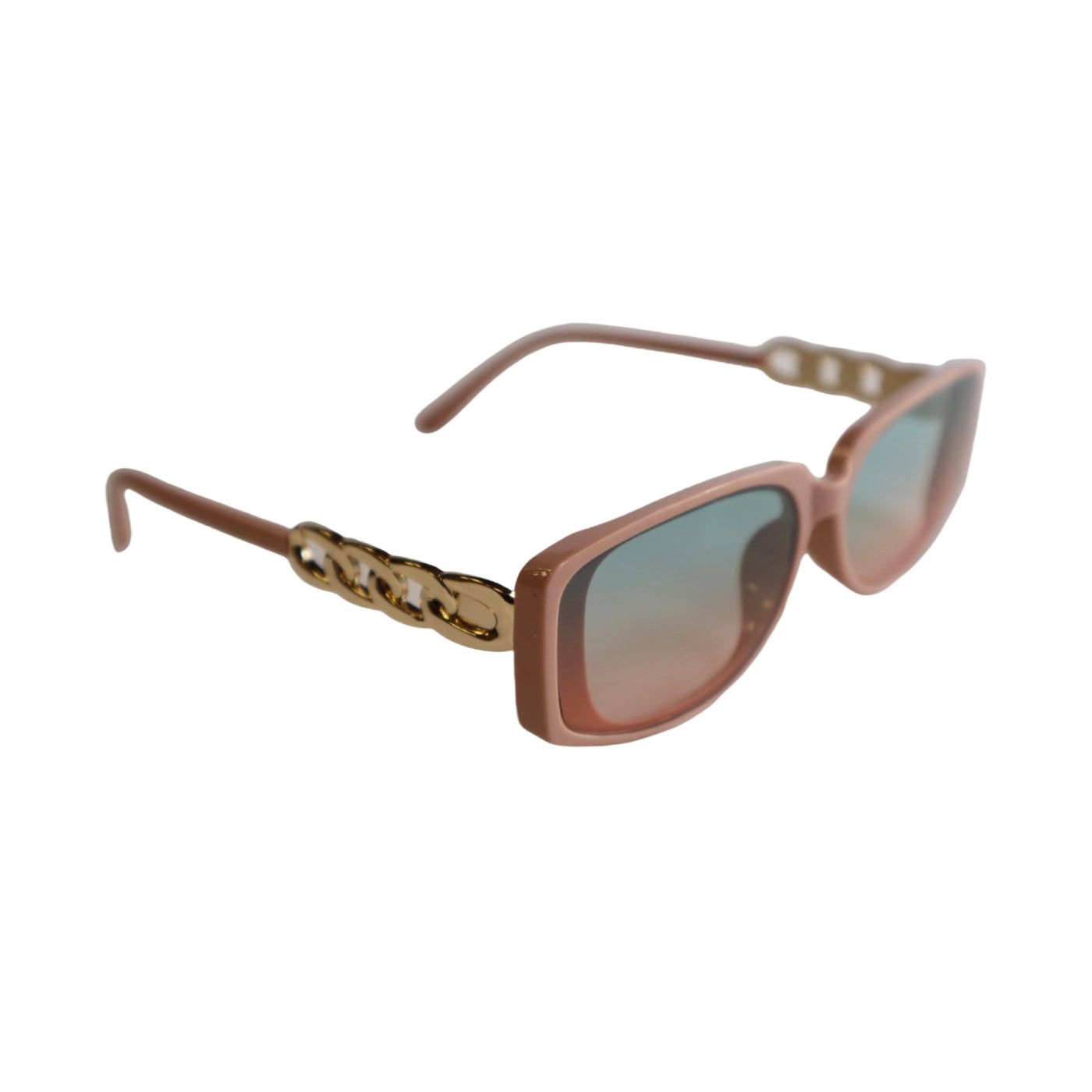 Woman's VG Designer Luxury Chain Design ROSE GOLD Rectangle Frames BLACK lens