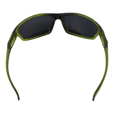 NITROGEN GREEN Transparent Acrylic Peak Nose Sunglasses w/BLACK Polarized Lens
