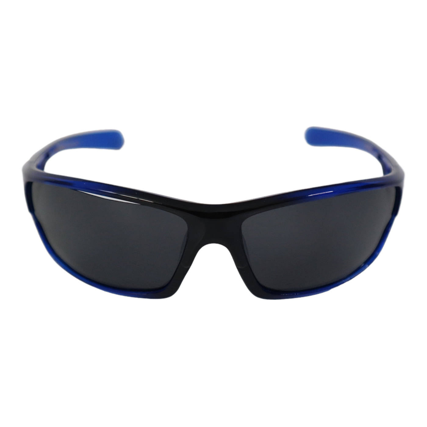 NITROGEN BLUE Transparent Acrylic Peak Nose Sunglasses w/BLACK Polarized Lens