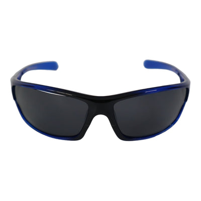 NITROGEN BLUE Transparent Acrylic Peak Nose Sunglasses w/BLACK Polarized Lens