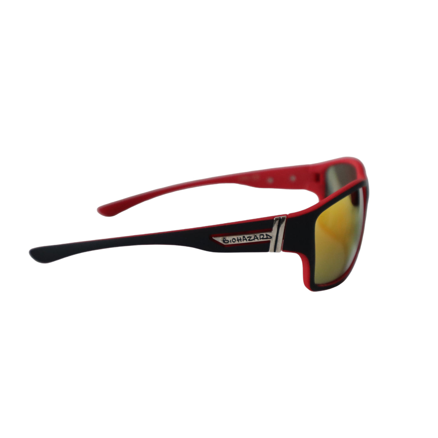 BIOHAZARD UV400 CE Shock Resistant RED Frame Sunglasses w/ Reflective Lens