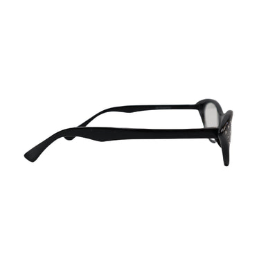 Miss Monroe Black Frame Clear Cat-Eye Glasses with Rhinestones on the Side