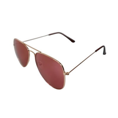 AIR FORCE AVIATOR SERIES ROSE GOLD Color Metal Frames Sunglasses w/ ROSE Lens