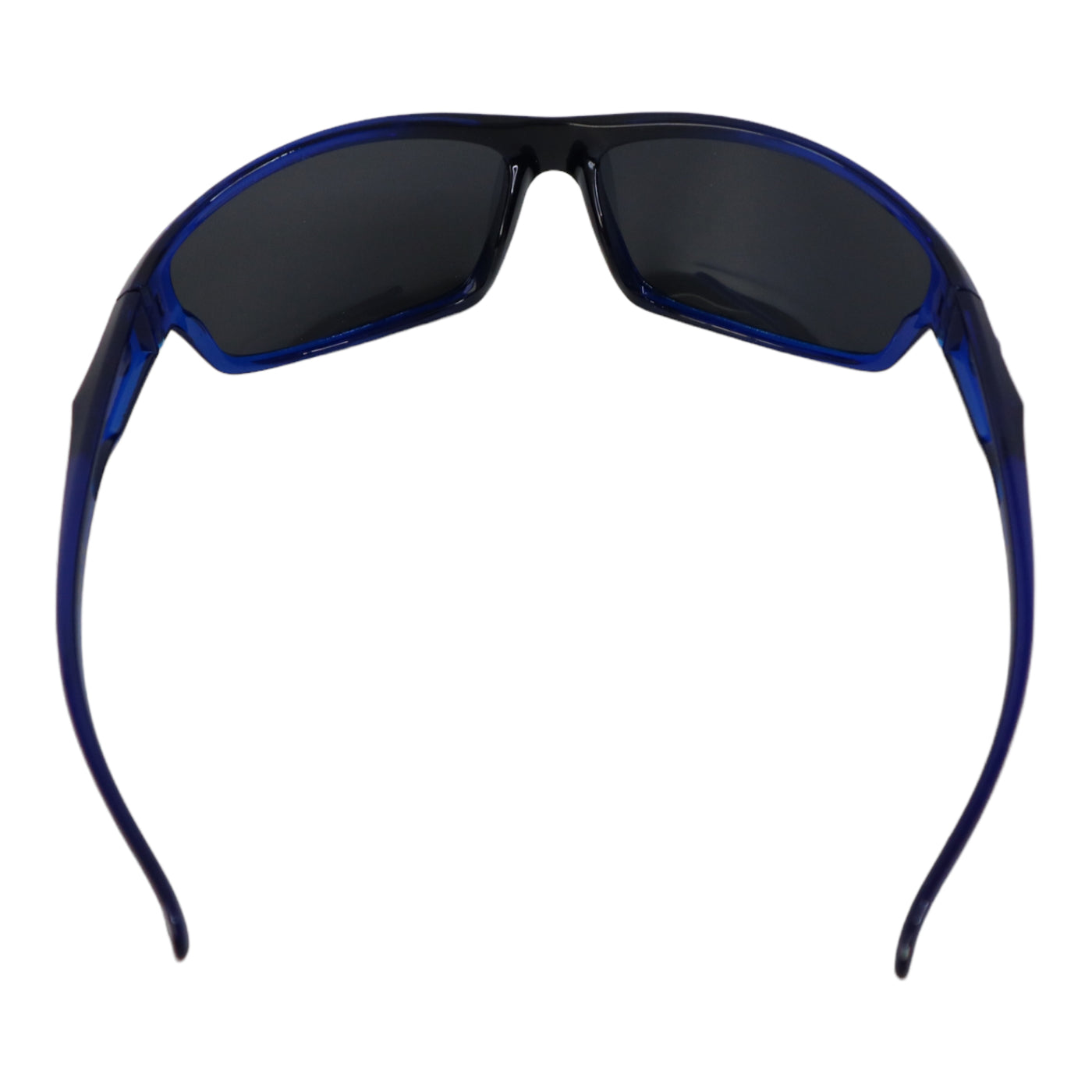 NITROGEN BLUE Transparent Acrylic Peak Nose Sunglasses w/BLACK Polarized Lens